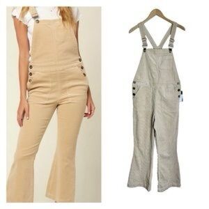 O'Neill Beige Audra Corduroy Overalls